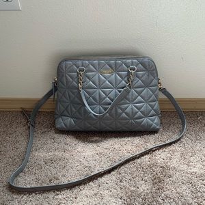 KATE SPADE - GRAY QUILTED HANDBAG